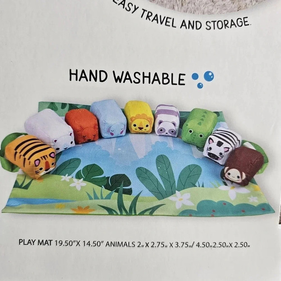 Hapinest Plush Zoo Toys Baby Kids Play  Mat 9 Animals Baby - Picture 3 of 5
